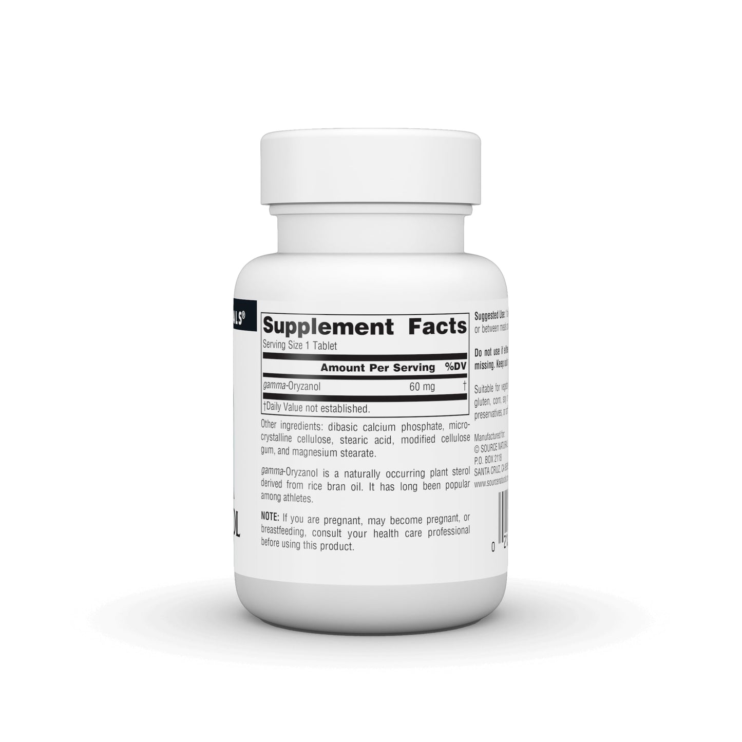 Source Naturals Athletic Series Gamma Oryzanol 60 mg Tablet, 100 Tablets