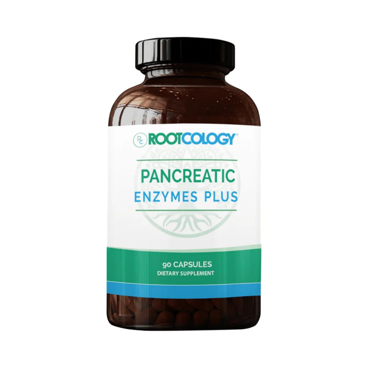 Rootcology Pancreatic Enzymes Plus Enteric Coated Lipase, Protease & Amylase Blend with Bromelain 90 Capsules