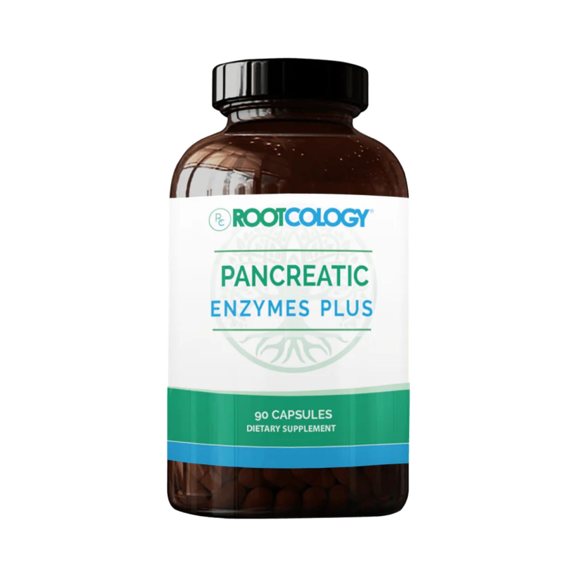 Rootcology Pancreatic Enzymes Plus Enteric Coated Lipase, Protease & Amylase Blend with Bromelain 90 Capsules