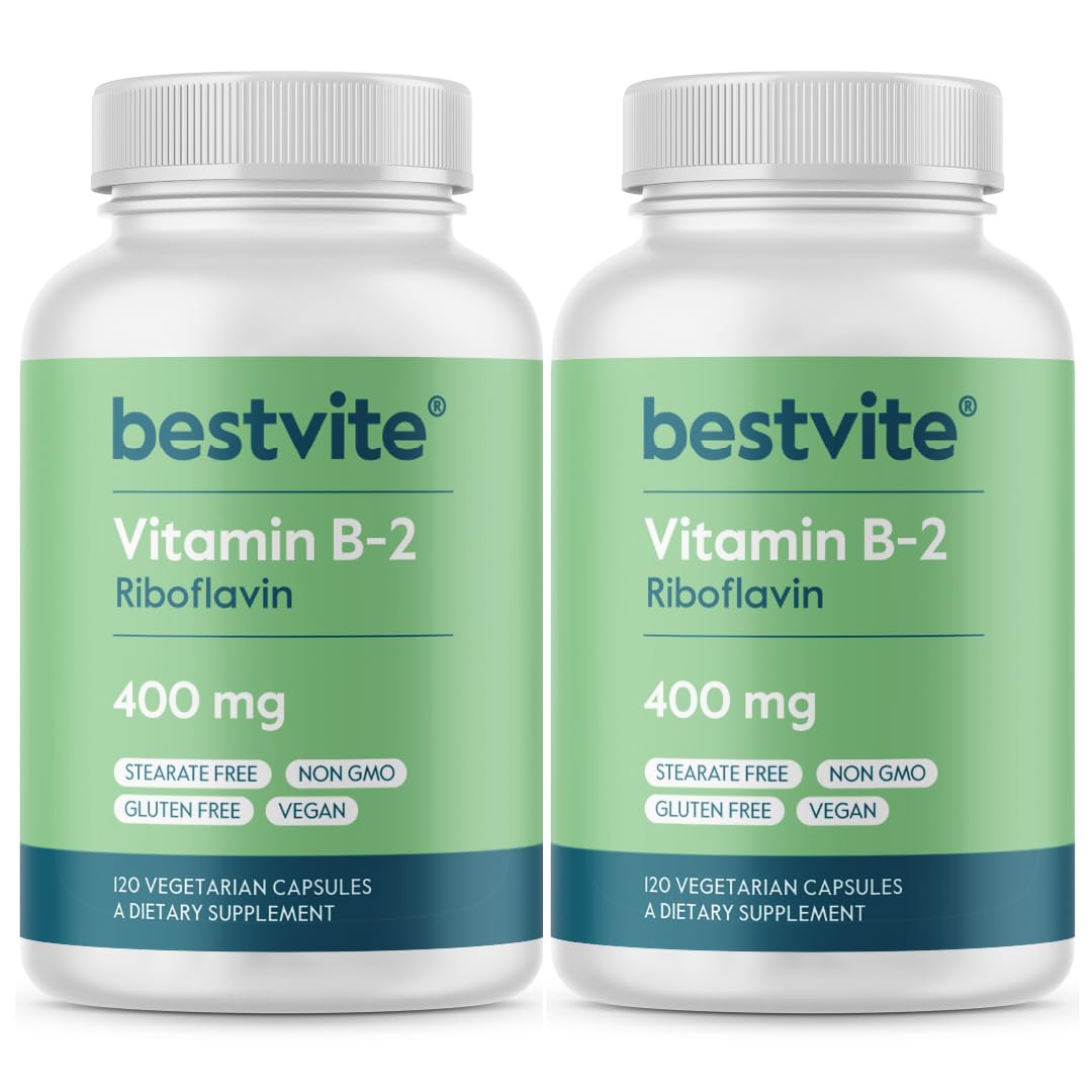 BESTVITE Vitamin B-2 Riboflavin 400mg Capsules, 240 Count