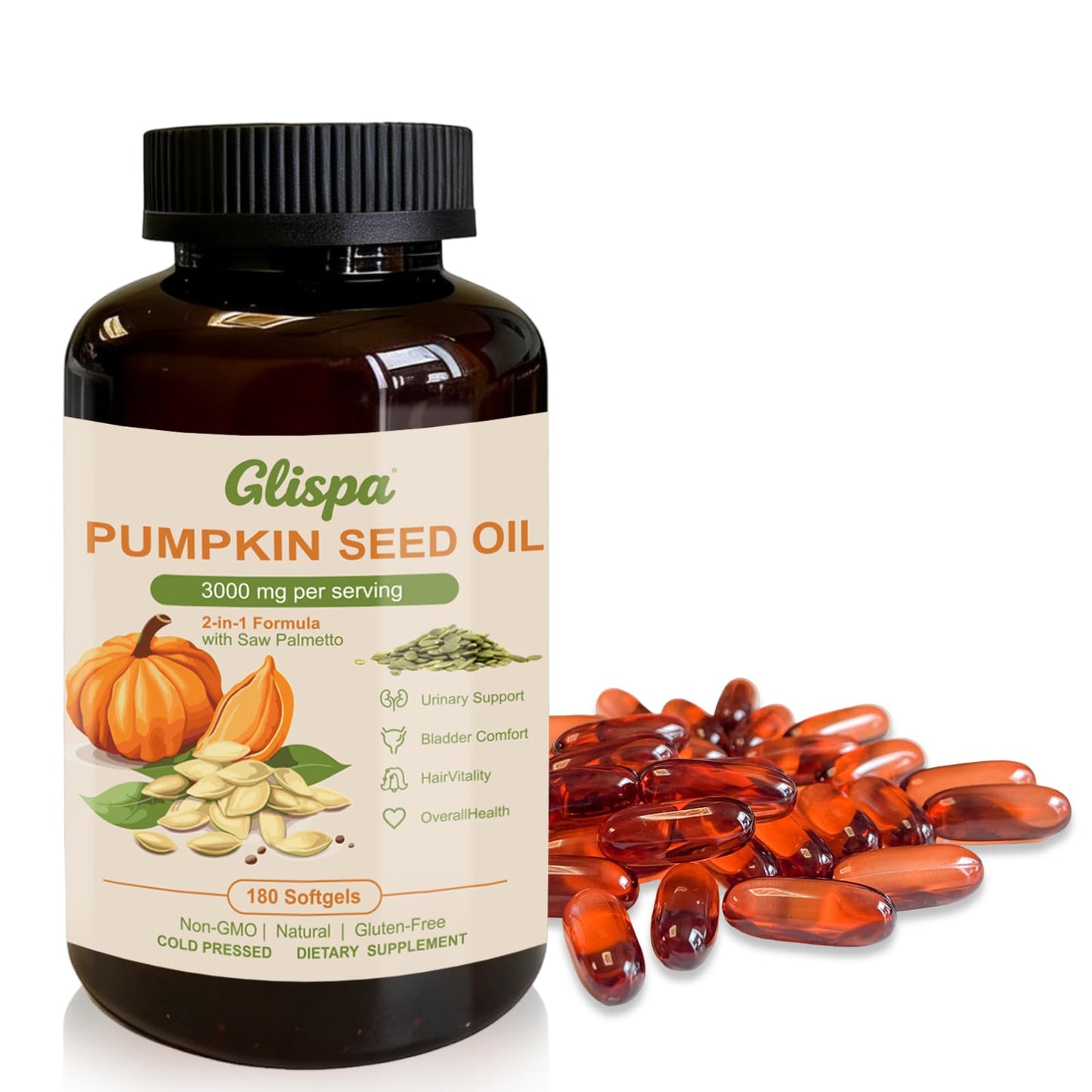 Glispa Pumpkin Seed Oil Gummy 180 Count