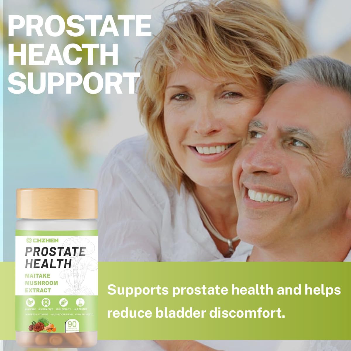 SERSANVE Prostate Health Support Supplement with Mushroom Blend, Saw Palmetto, Capsules, 150 Count