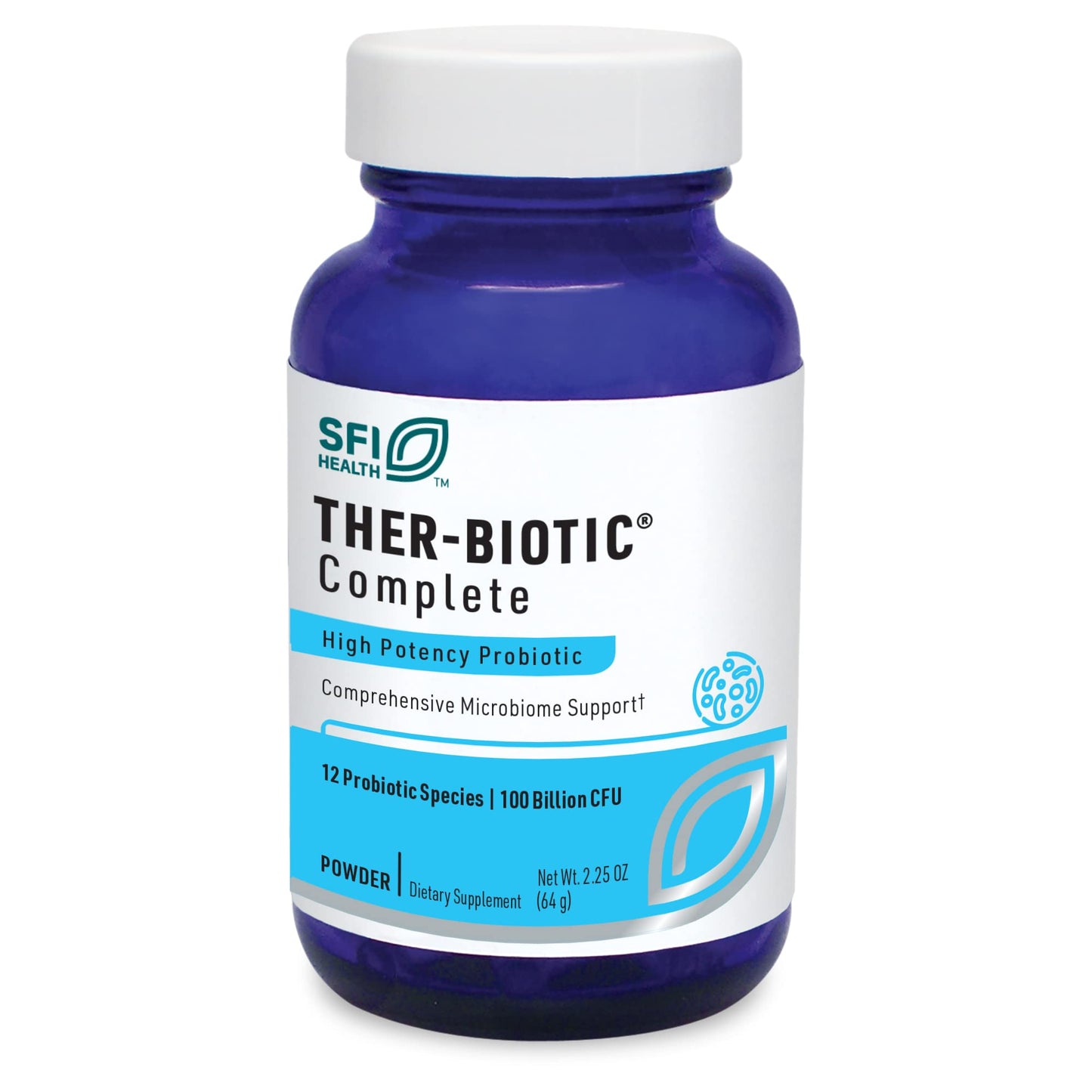 SFI Health Ther-Biotic Complete Probiotic Powder - 100 Billion CFU - Men's and Women's Probiotics for Digestive Health & Immune Support - Dairy-Free, Hypoallergenic 2.25 Ounce