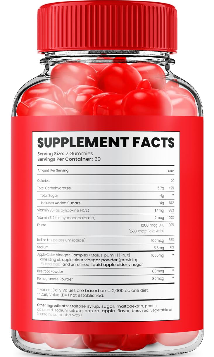 Indelo Hero ACV Gummies with Vitamin B12, Apple Cider Vinegar 1000mg, Weight Management, 120 Gummies