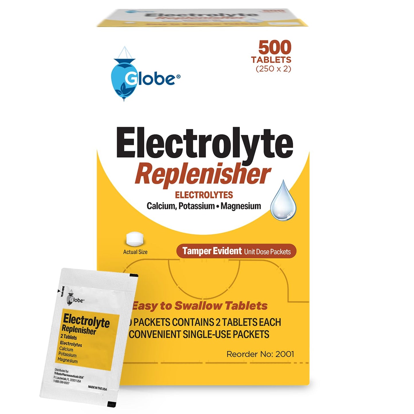 Globe Electrolyte Replacement Tablets for Rapid Hydration & Exercise Recovery, 500 Count