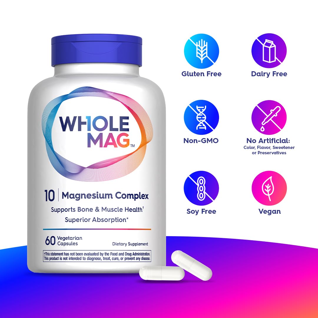 WholeMag Magnesium Supplement Complex Capsule, 60 Count