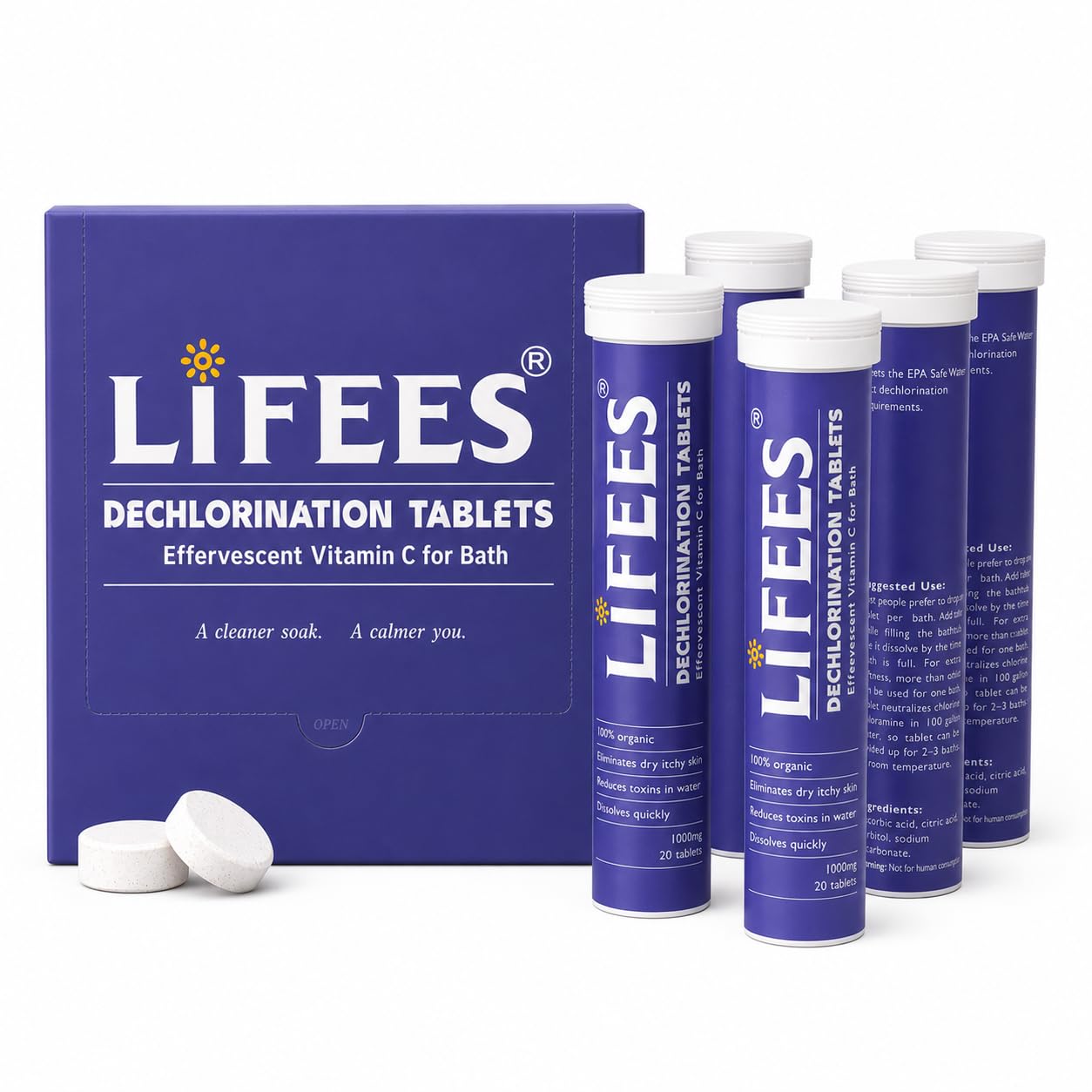 LIFEES Vitamin C Bath Soak Tablets, 100 Count
