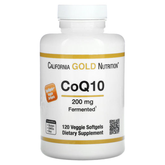 California Gold Nutrition CoQ10 200 mg Softgels, 120 Veggie Softgels