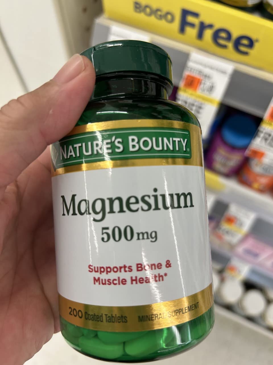 Nature's Bounty Magnesium 500mg Tablets, 800 Count