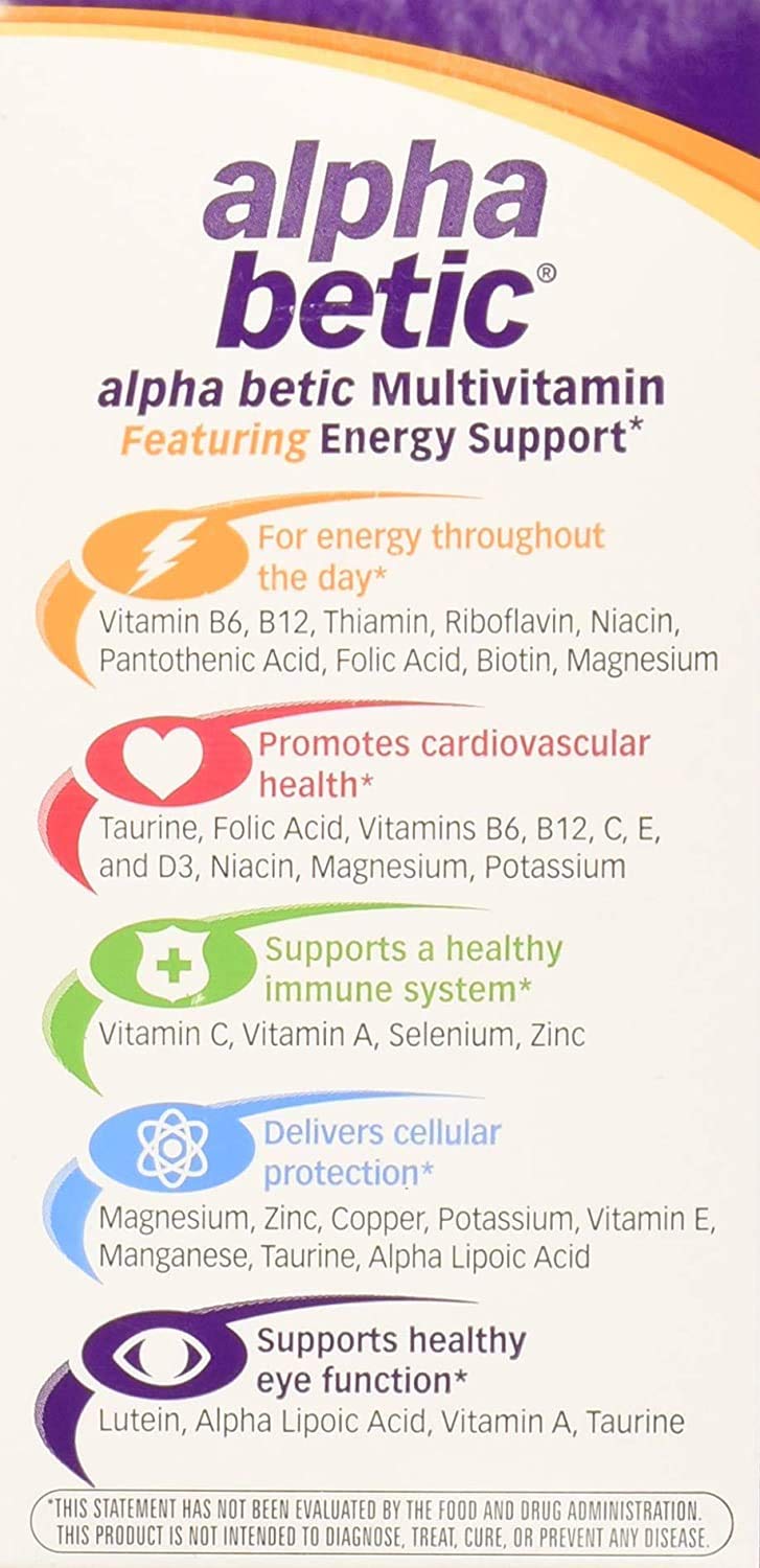 Alpha Betic Once Daily Multivitamin for Diabetics Tablet 90 Count