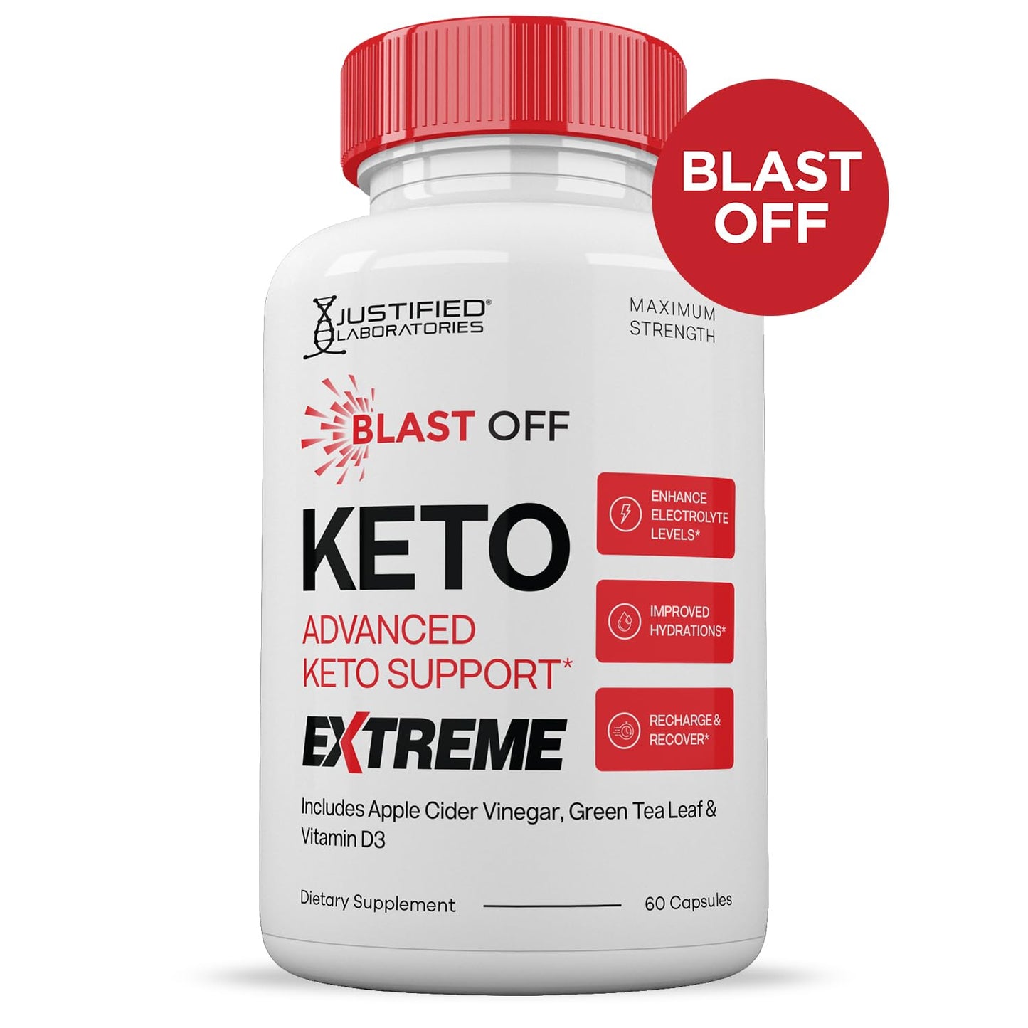 Justified Laboratories Blast Off Keto ACV Extreme Capsules, 60 Count
