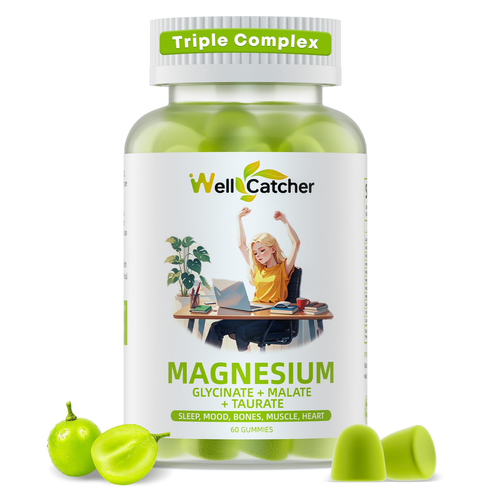 Wellcatcher Triple Magnesium Complex Gummies 60 Count