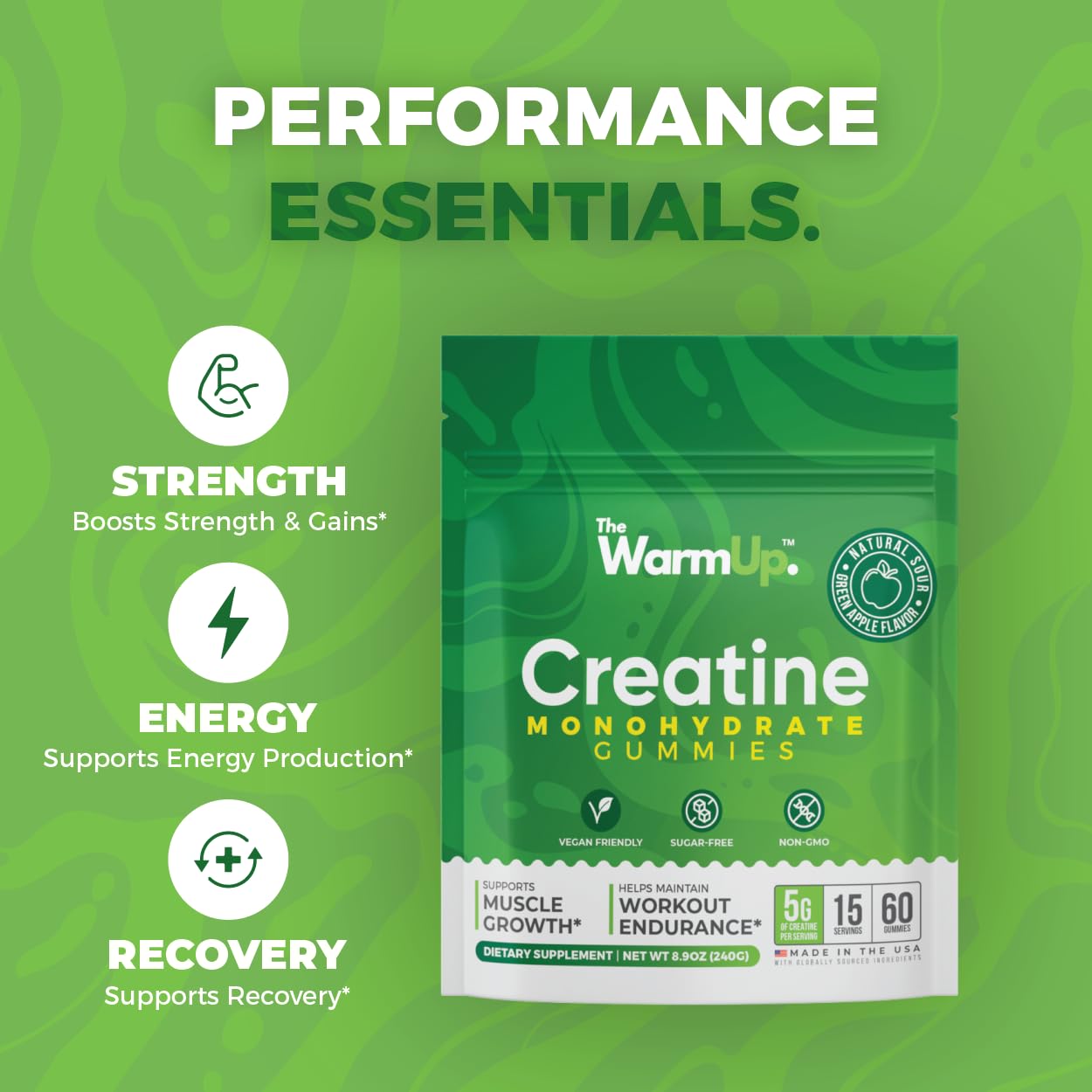 TheWarmUp Creatine Monohydrate Gummies 60 Count