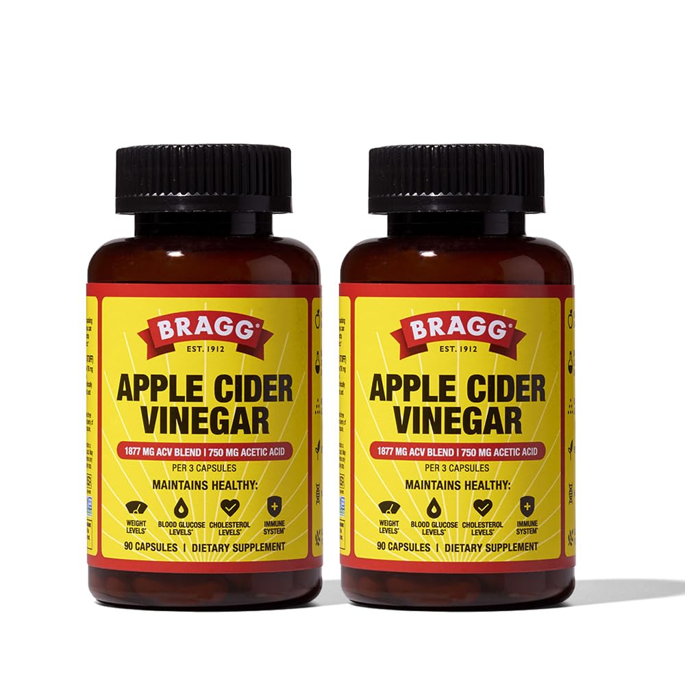 Bragg Organic Apple Cider Vinegar Capsules with Vitamin D and Zinc 180 Capsules