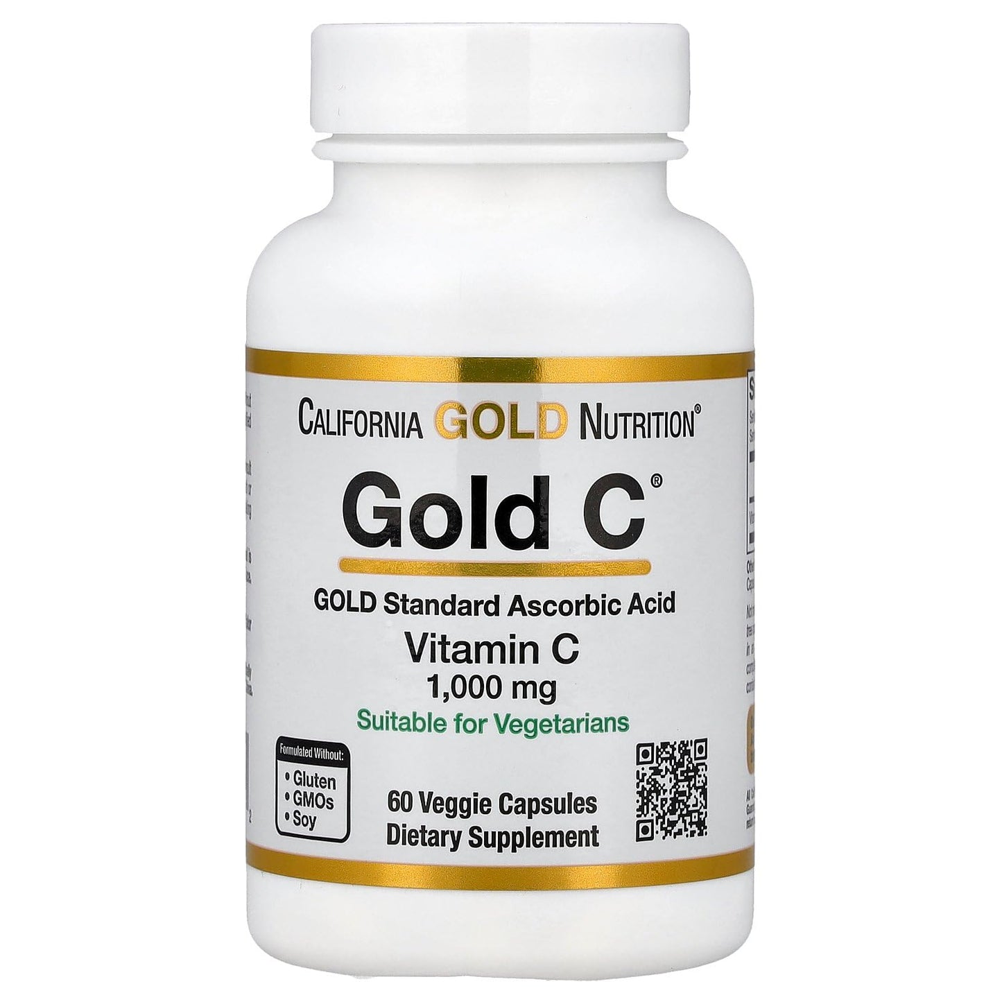 California Gold Nutrition Vitamin C 1000 mg Veggie Capsules, 60 Count