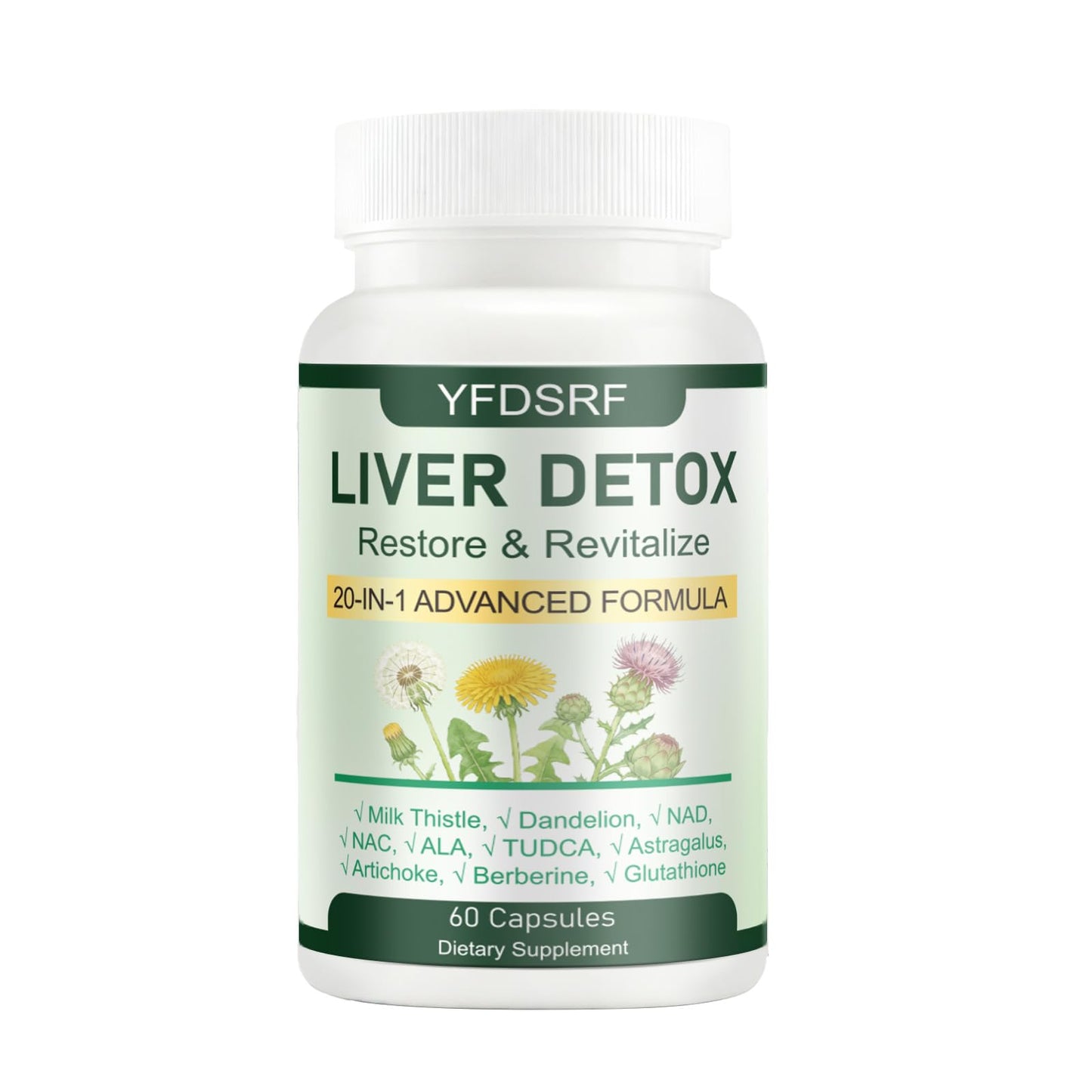 YFDSRF Liver Detox Capsules, 60 Capsules