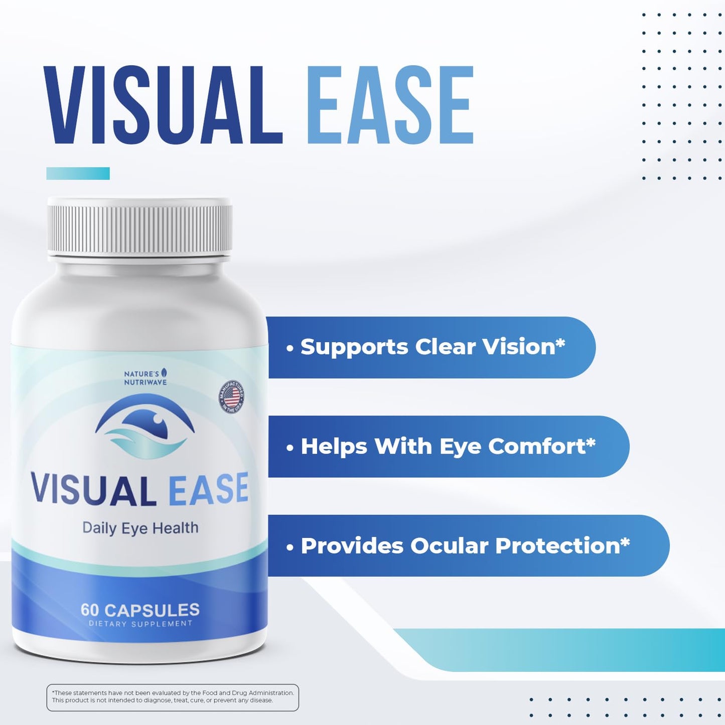 Nature’s NutriWave Visual Ease – Lutein, Zeaxanthin & Bilberry 60 Capsules