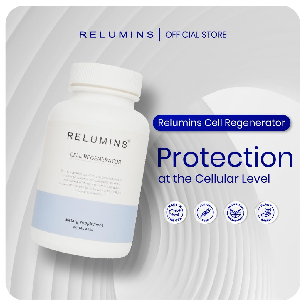 Relumins NAD+ Supplement with Nicotinamide Riboside, Resveratrol, Quercetin, Fisetin & Curcumin – Capsule, 60 Count