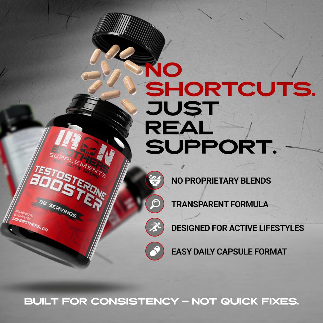 Iron Brothers Supplements Men’s Testosterone Support Supplement Capsule 90 Capsules
