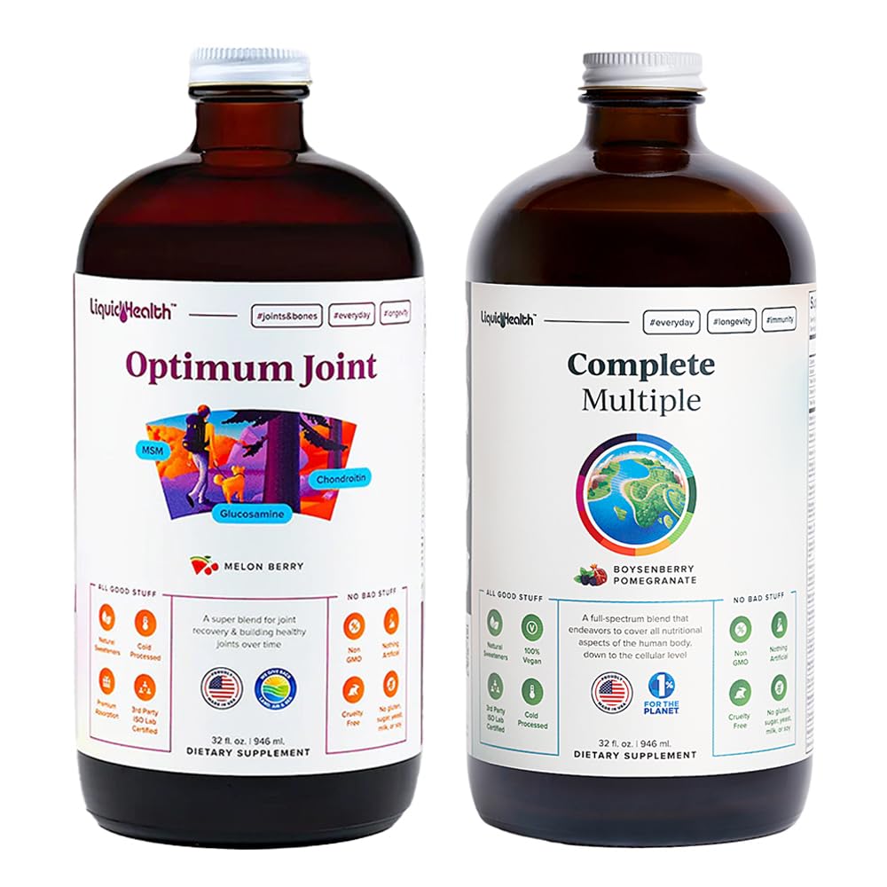 LIQUIDHEALTH Optimum Joint Glucosamine Chondroitin Supplement & Multivitamin Bundle (Powder)
