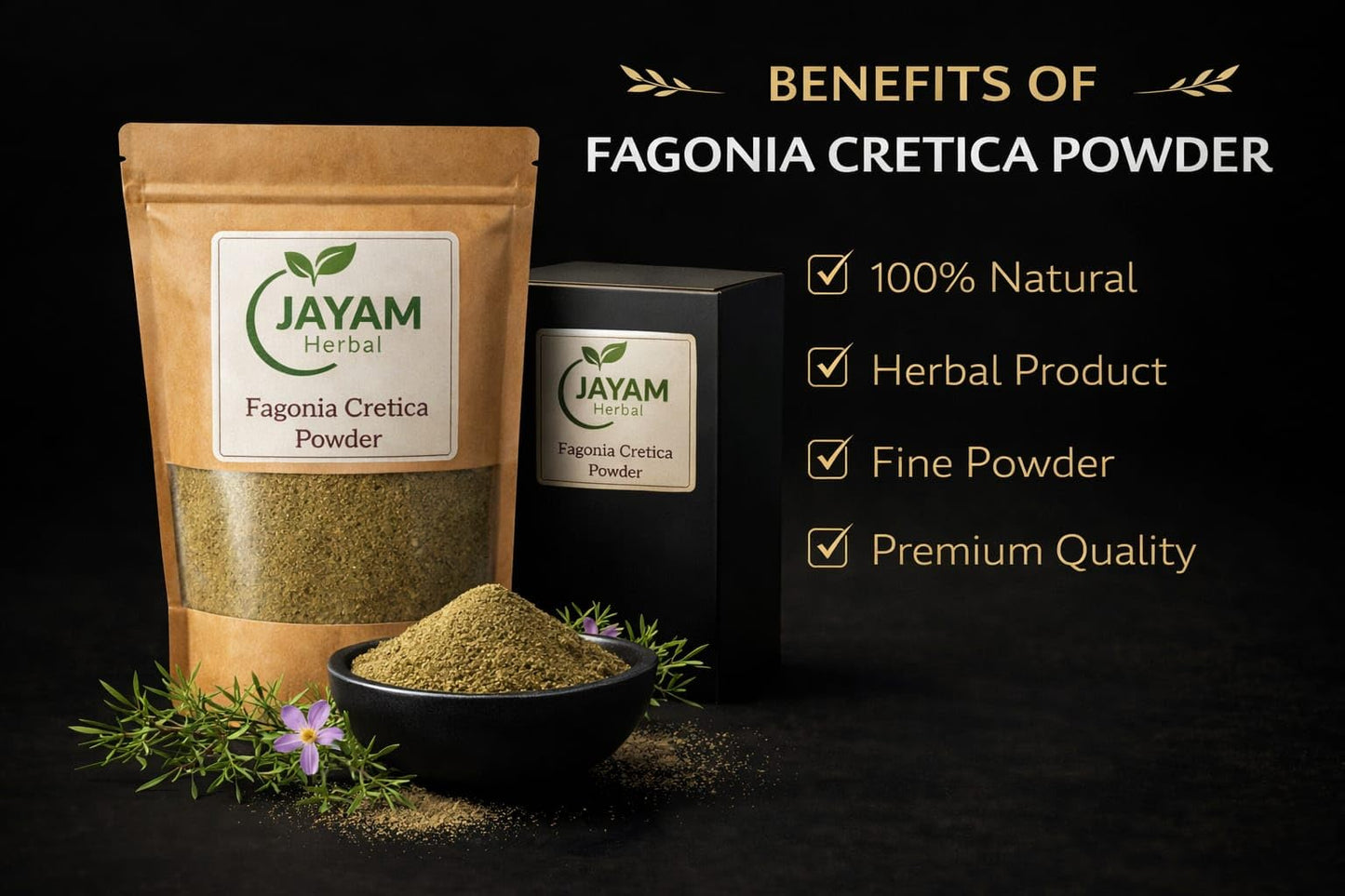 MADHURAM ENTERPRISE Jayam Herbal Fagonia Cretica Powder, 3.52 Ounce