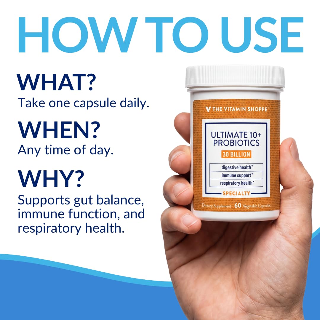 The Vitamin Shoppe Brand Ultimate 10+ Probiotics 13B CFUs Capsules 60 Count