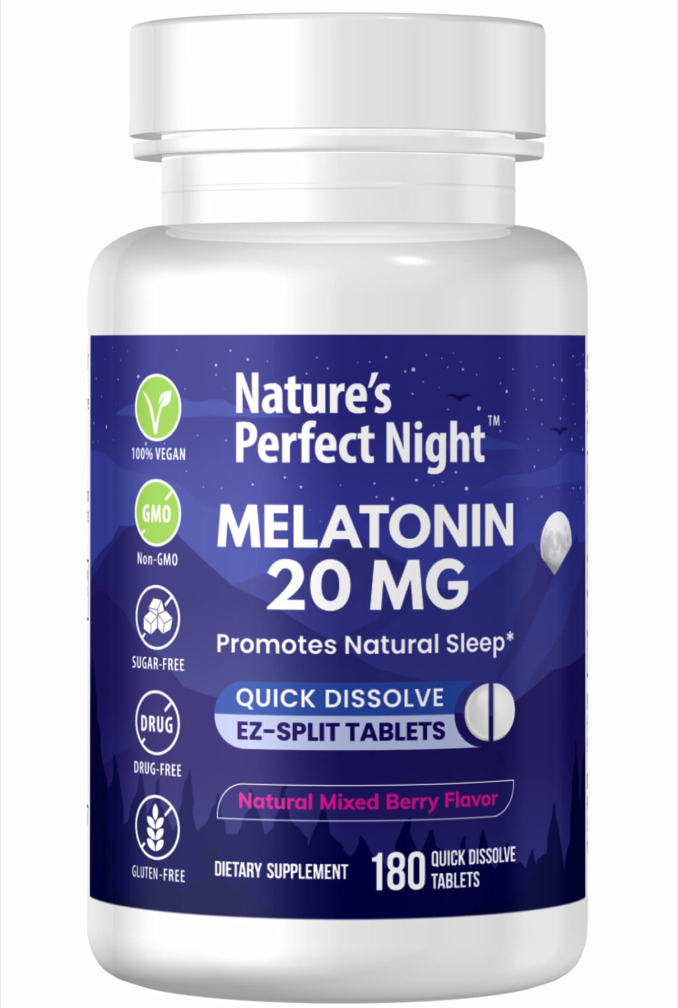 Nature's Perfect Night Melatonin 20mg Tablets 180