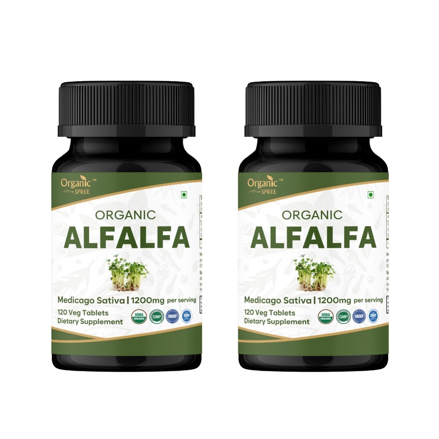 ORGANIC SPREE Alfalfa Tablets - USDA Organic Alfalfa Supplement, 240 Tablets