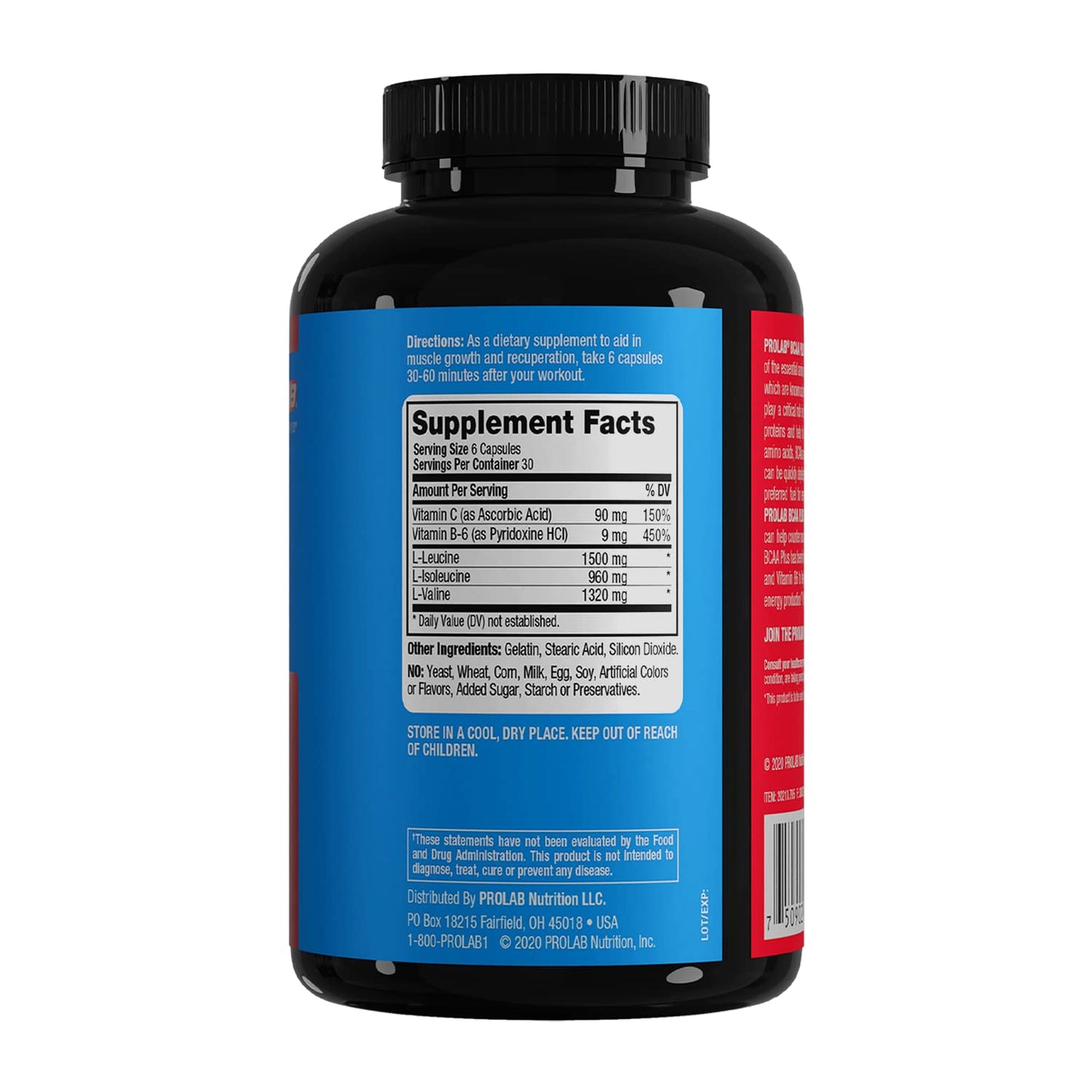 ProLab BCAA Plus Branched Chain Amino Acid Capsules, 180 Capsules