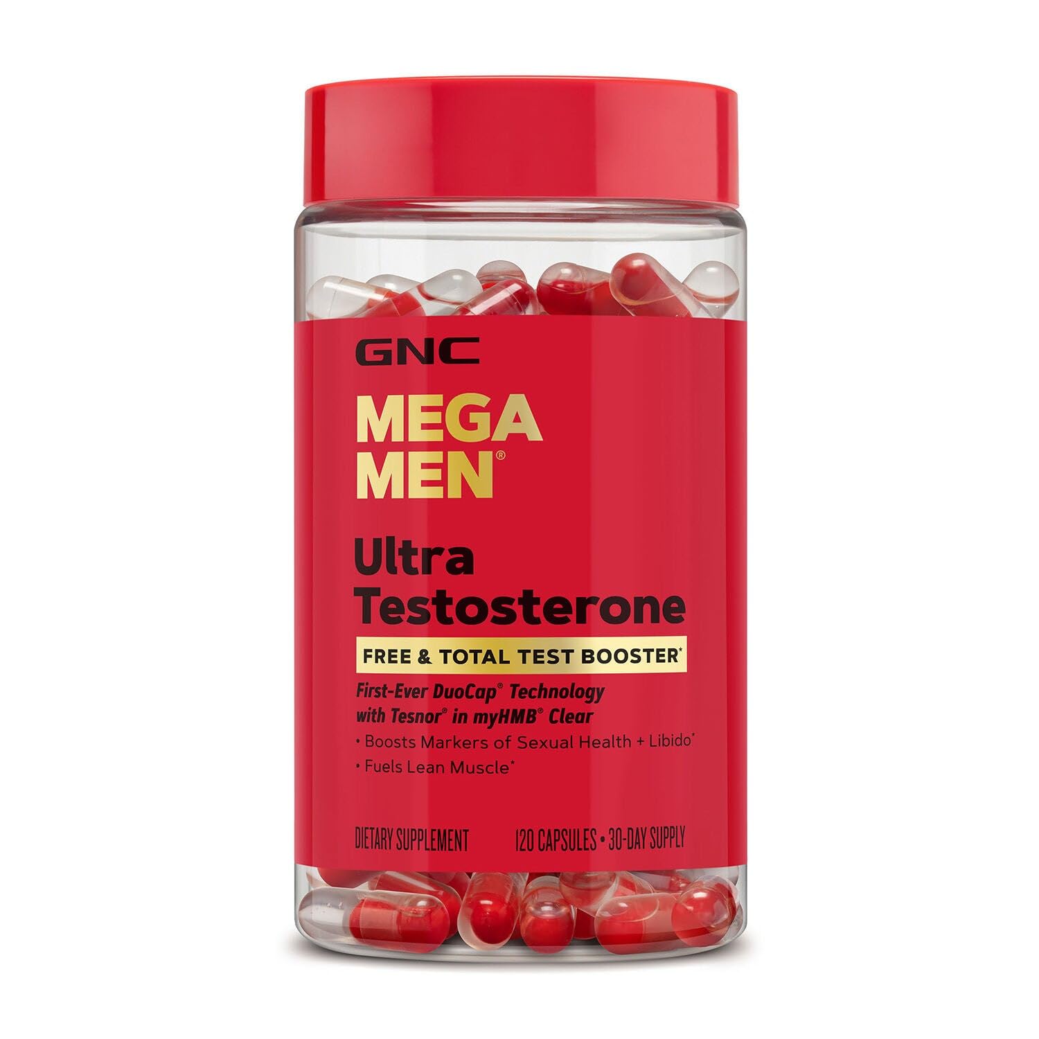 GNC Mega Men Ultra Testosterone Free & Total Test Booster Capsules 120 Count