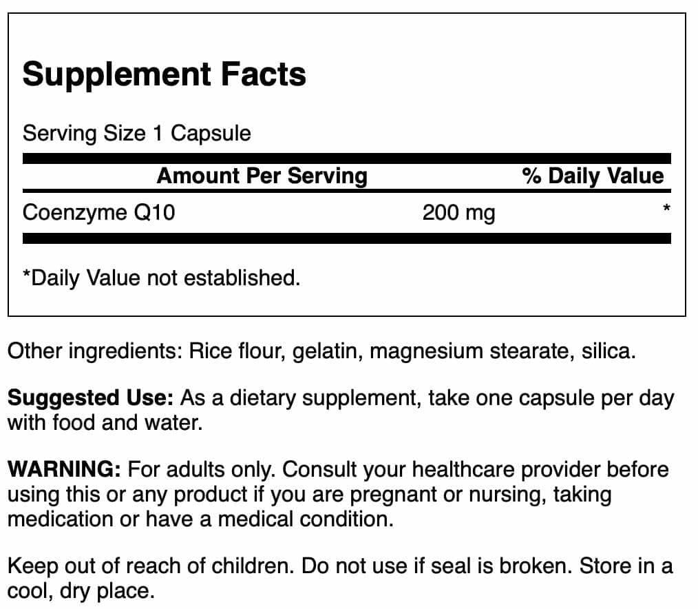 Swanson CoQ10 200 mg Capsules, 60 Count