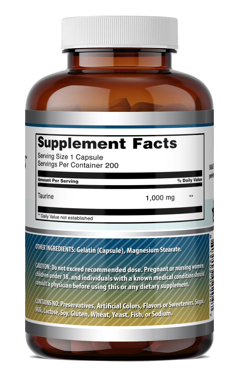 Amazing Nutrition Taurine 1000 Mg Capsules 200 Capsules