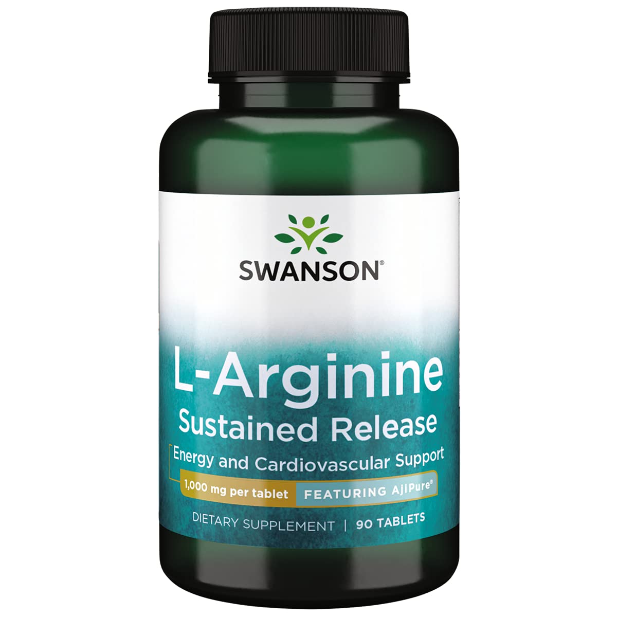 Swanson L-Arginine Sustained Release AjiPure 1000 mg Tablet, 90 Tablets