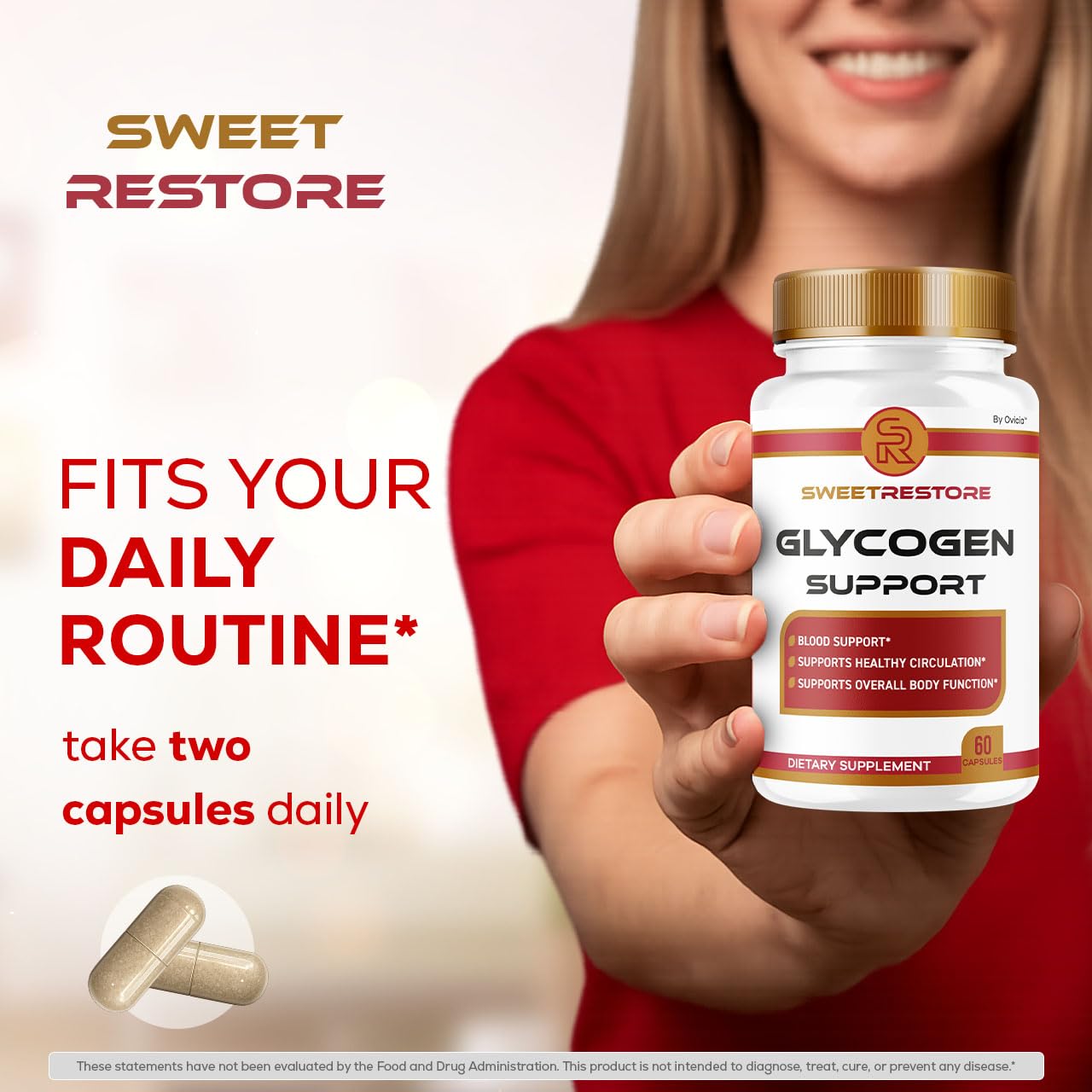 OVICIA Sweet Restore Glycogen Support Capsules, 60 Count