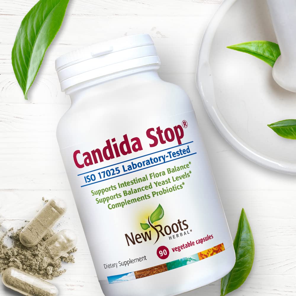 NEW ROOTS HERBAL Candida Stop Detox Cleanse Supplement with Oregano, Echinacea, Botanical Herbal Formula for Men and Women, 180 Capsules