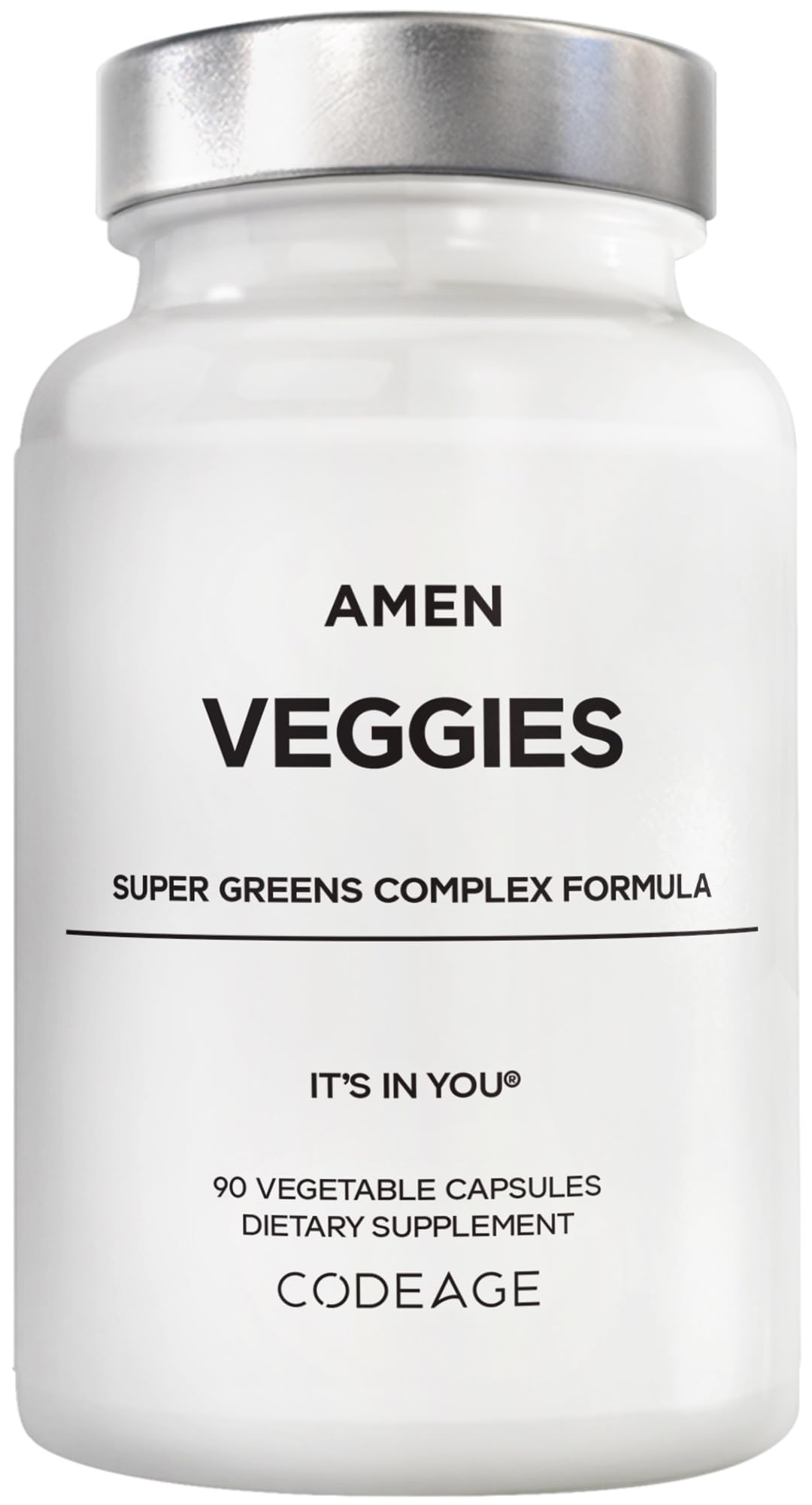 Amen Veggies Daily Vegetable Supplement Raw Greens Capsules 90 Count