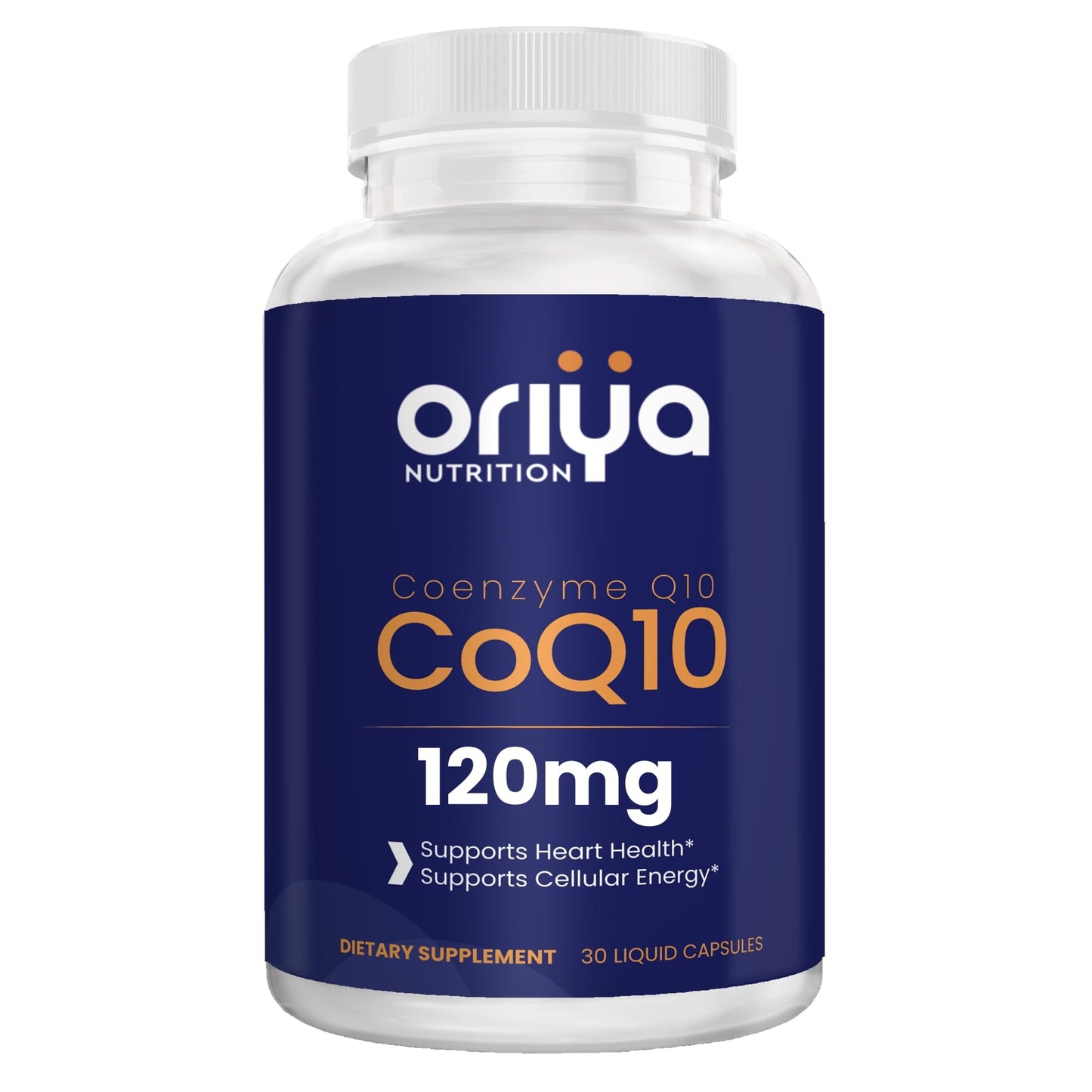 Oriya Nutrition CoQ10 120mg High-Absorption Liquid Veggie Capsules with Olive Oil & Vitamin E, 1 Count