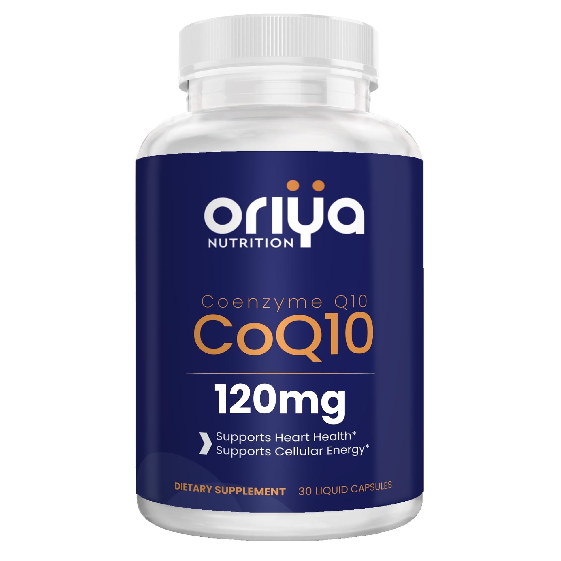 Oriya Nutrition CoQ10 120mg High-Absorption Liquid Veggie Capsules with Olive Oil & Vitamin E, 1 Count