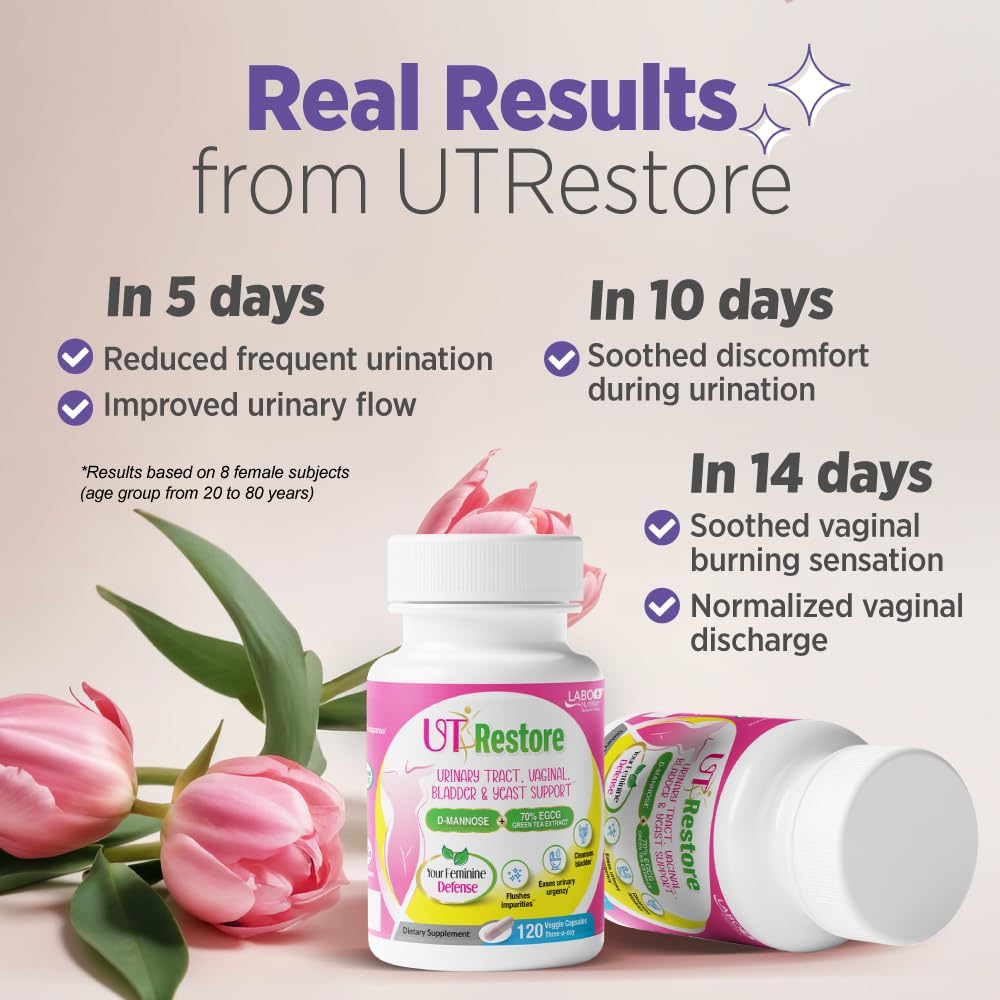 LABO Nutrition UTRestore D-Mannose Green Tea EGCG Capsules 120 Count