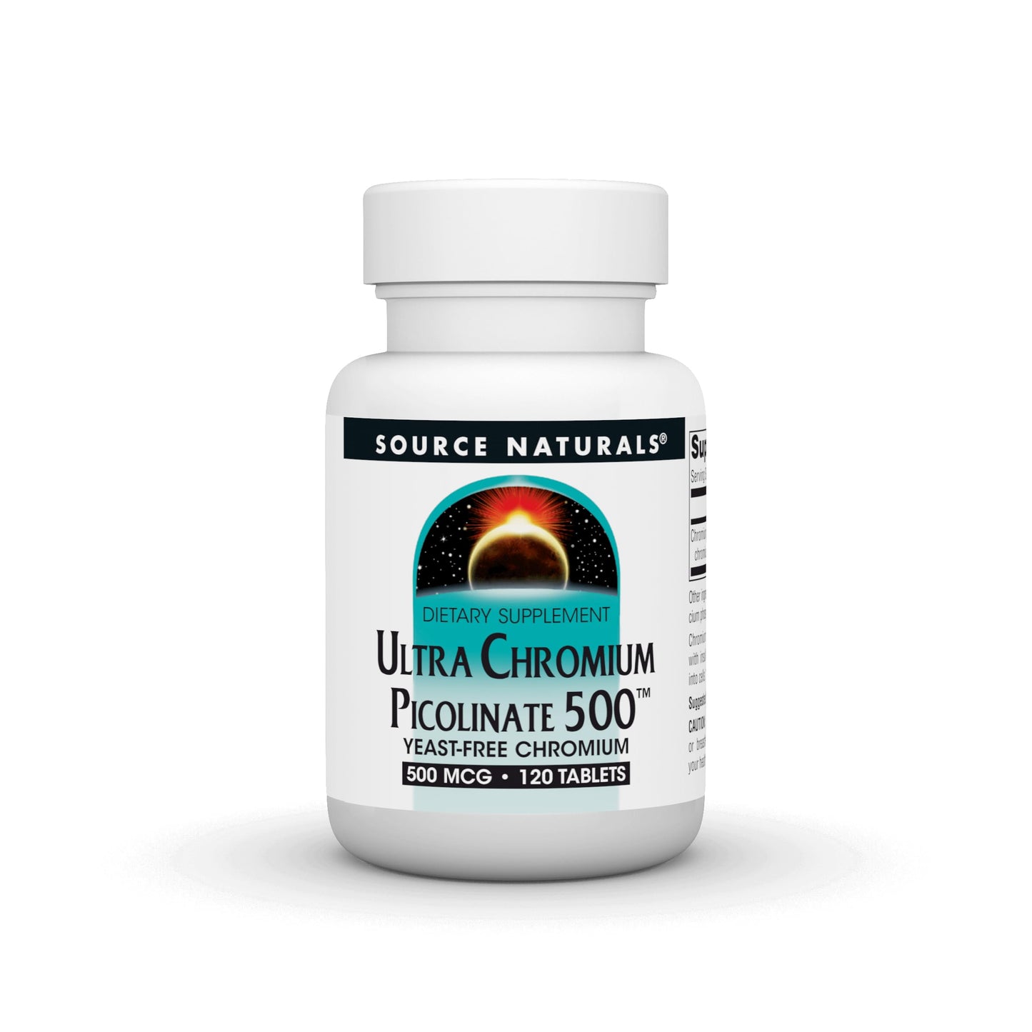 Source Naturals Ultra Chromium Picolinate 500 mcg Yeast-Free Chromium, Vegetarian Dietary Supplement, 120 Tablets