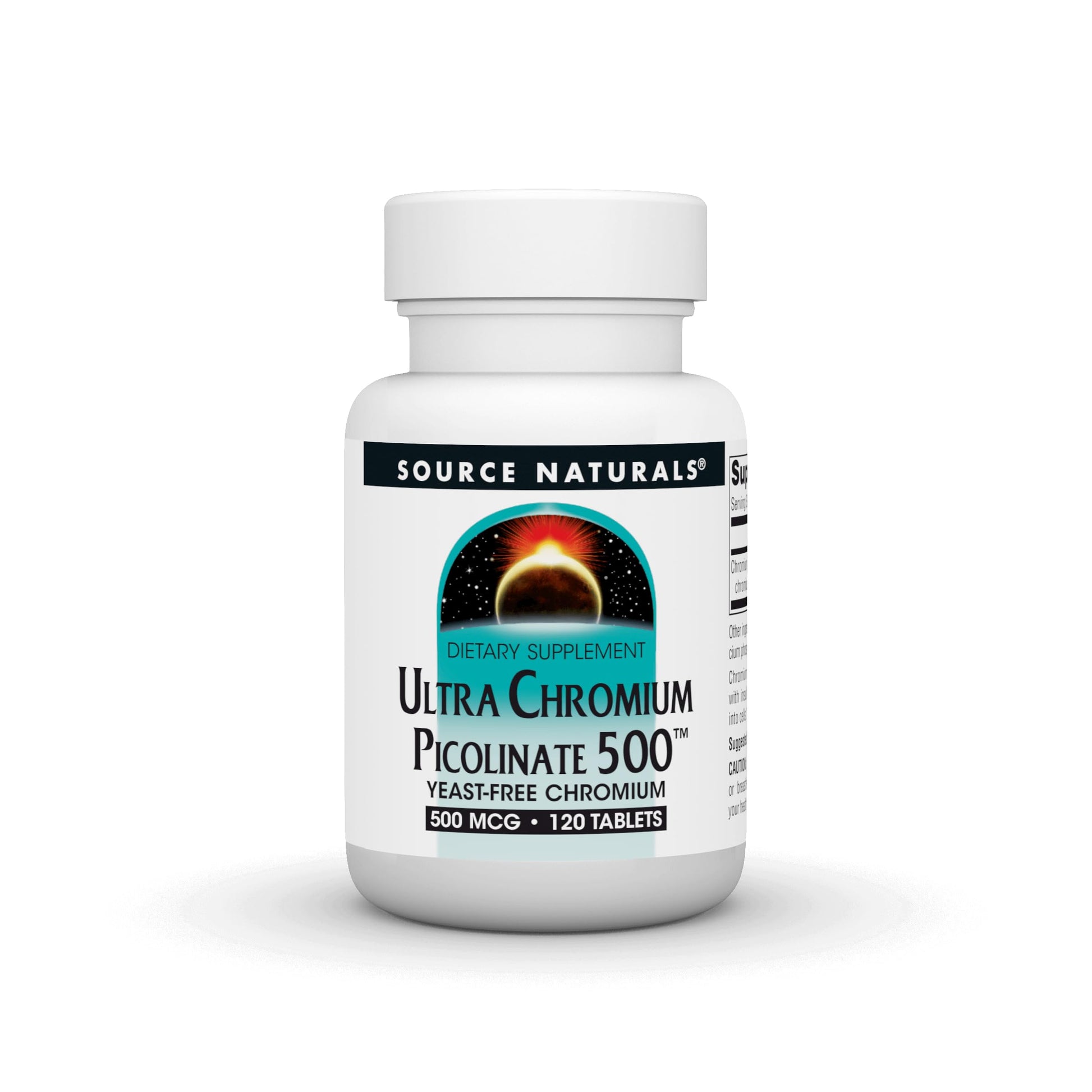 Source Naturals Ultra Chromium Picolinate 500 mcg Yeast-Free Chromium, Vegetarian Dietary Supplement, 120 Tablets