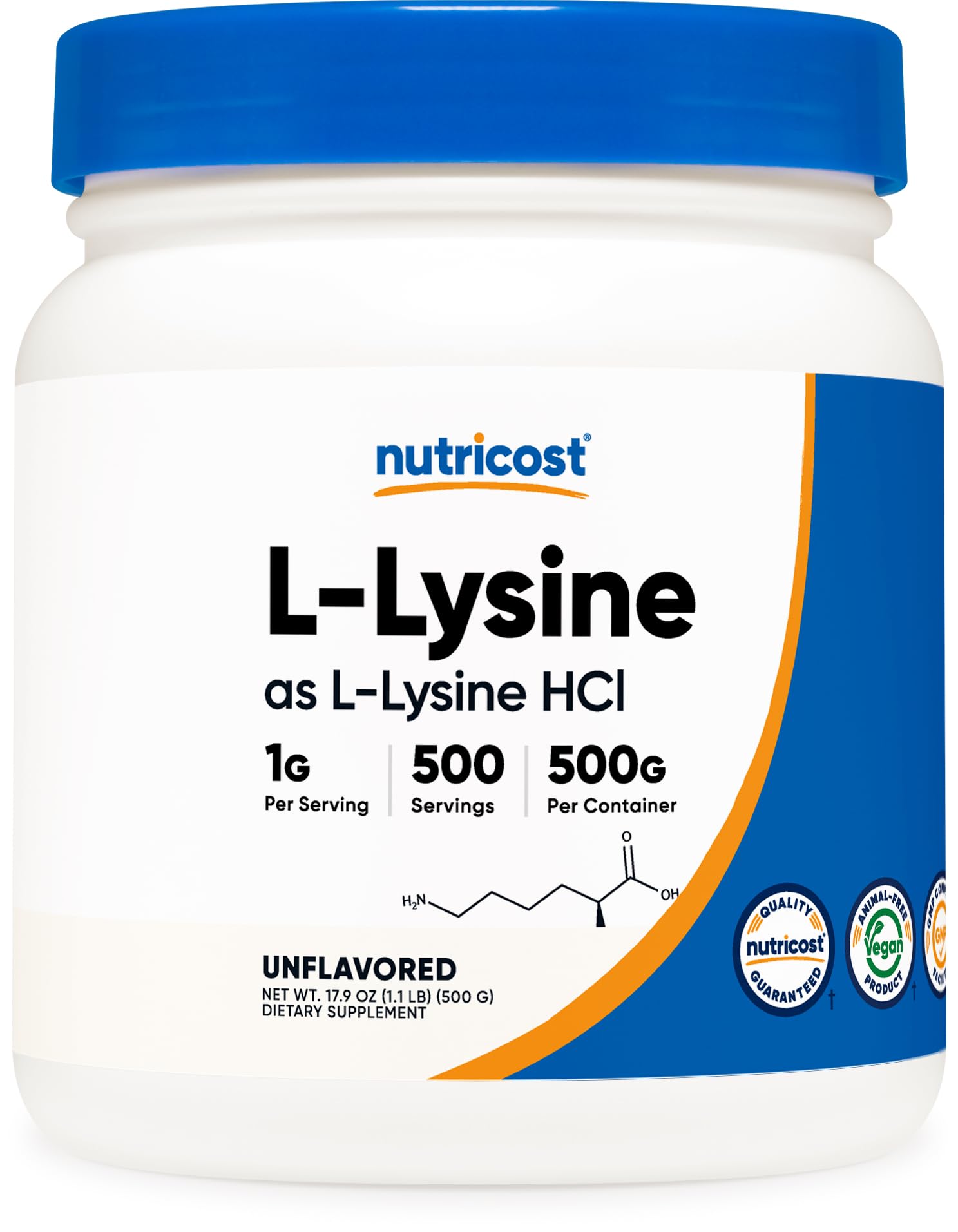 Nutricost L-Lysine Powder 1.1 Pound