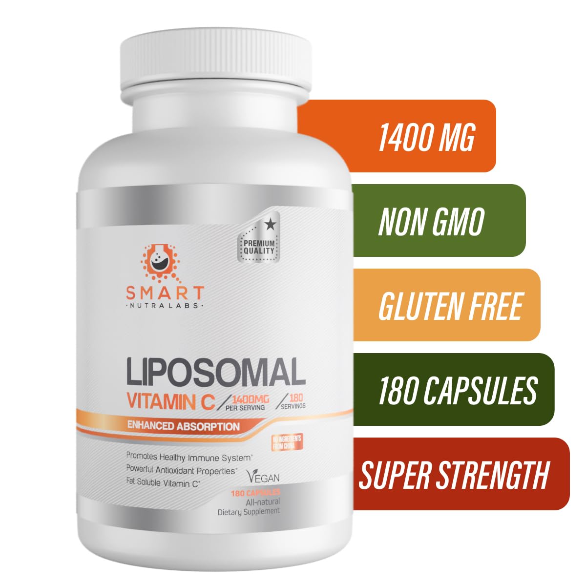 Smart Nutra Labs Liposomal Vitamin C 1400mg Capsule 180 Count