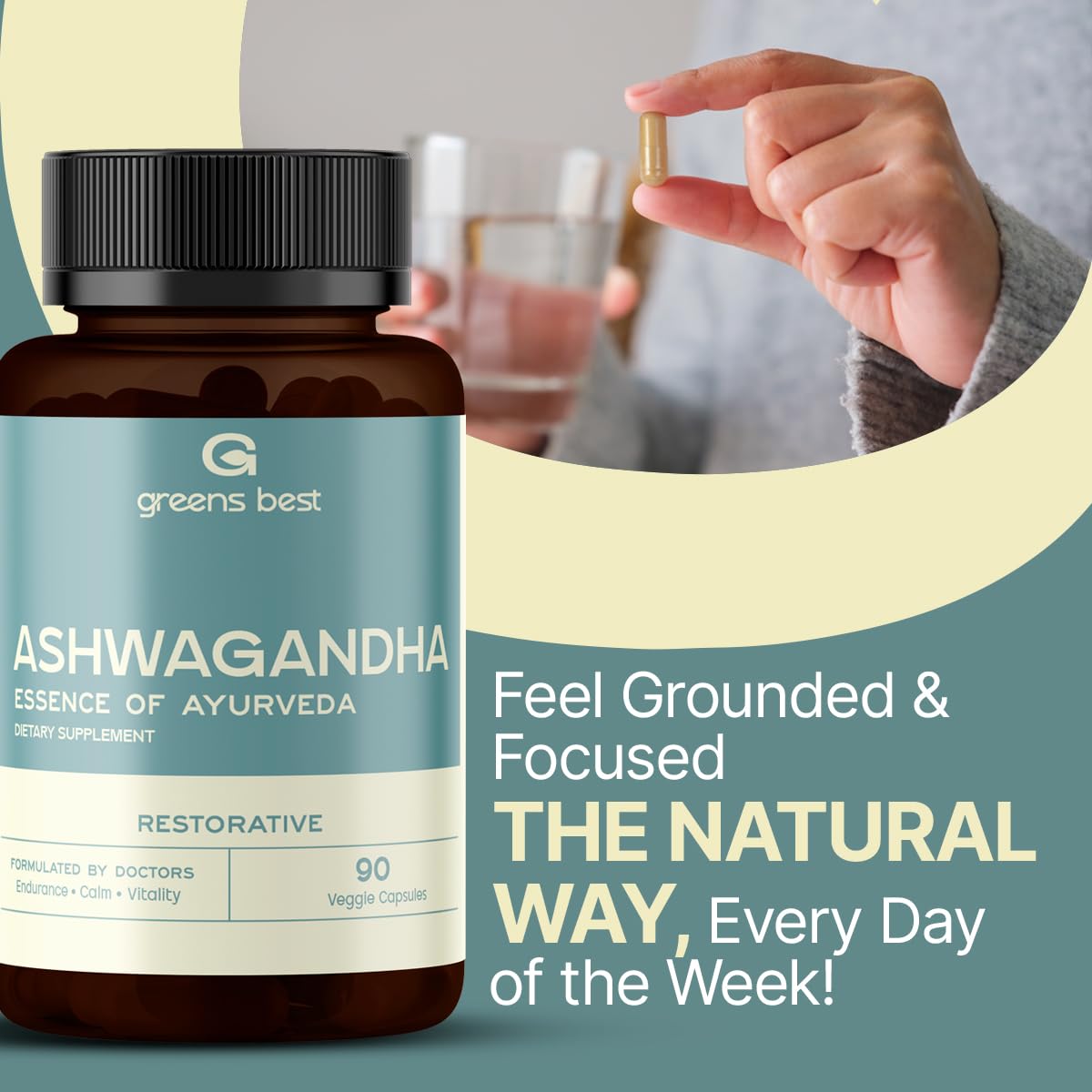 GREEN'S BEST Ashwagandha Capsules, 90 Count