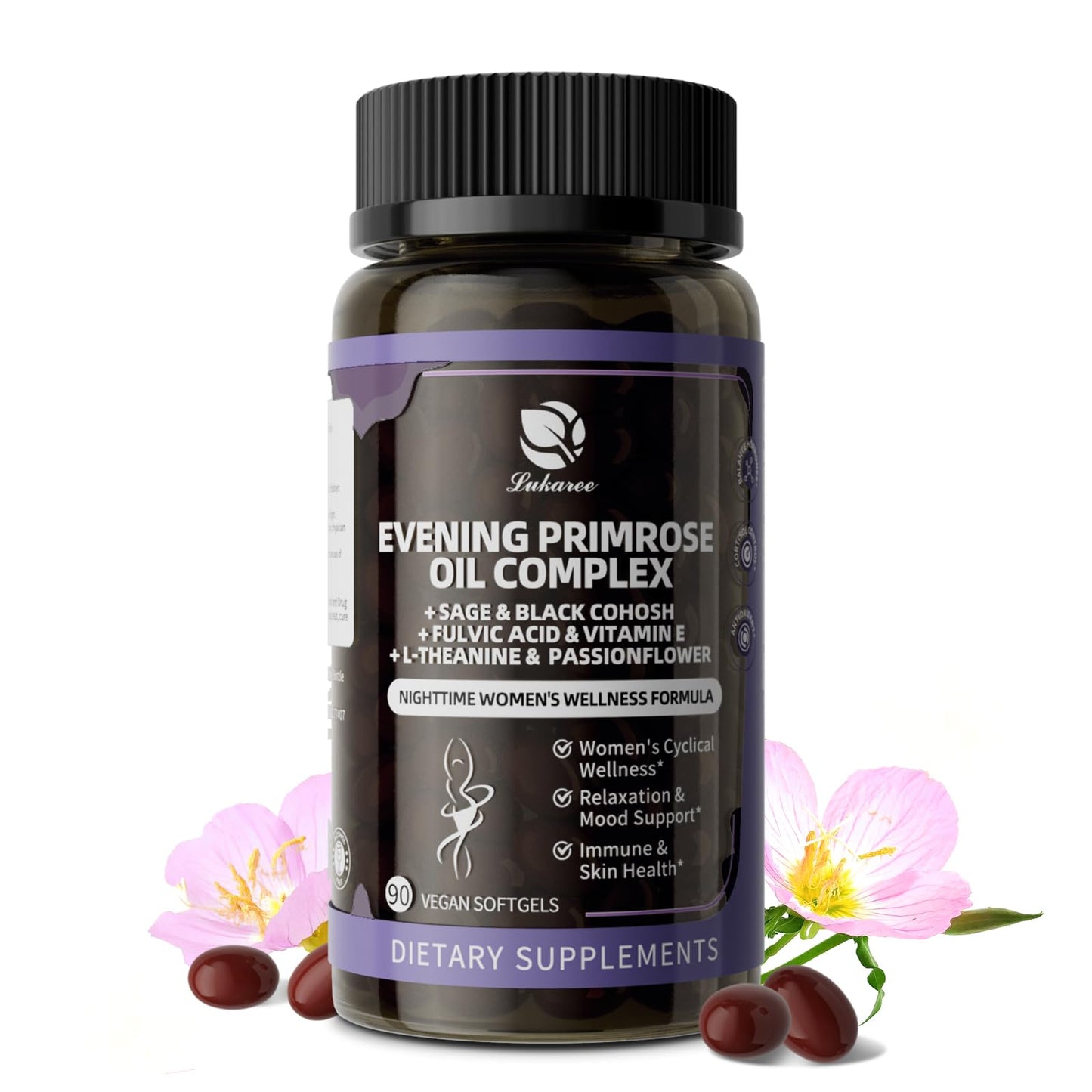 Lukaree Evening Primrose Oil 1000mg Softgel 90 Count