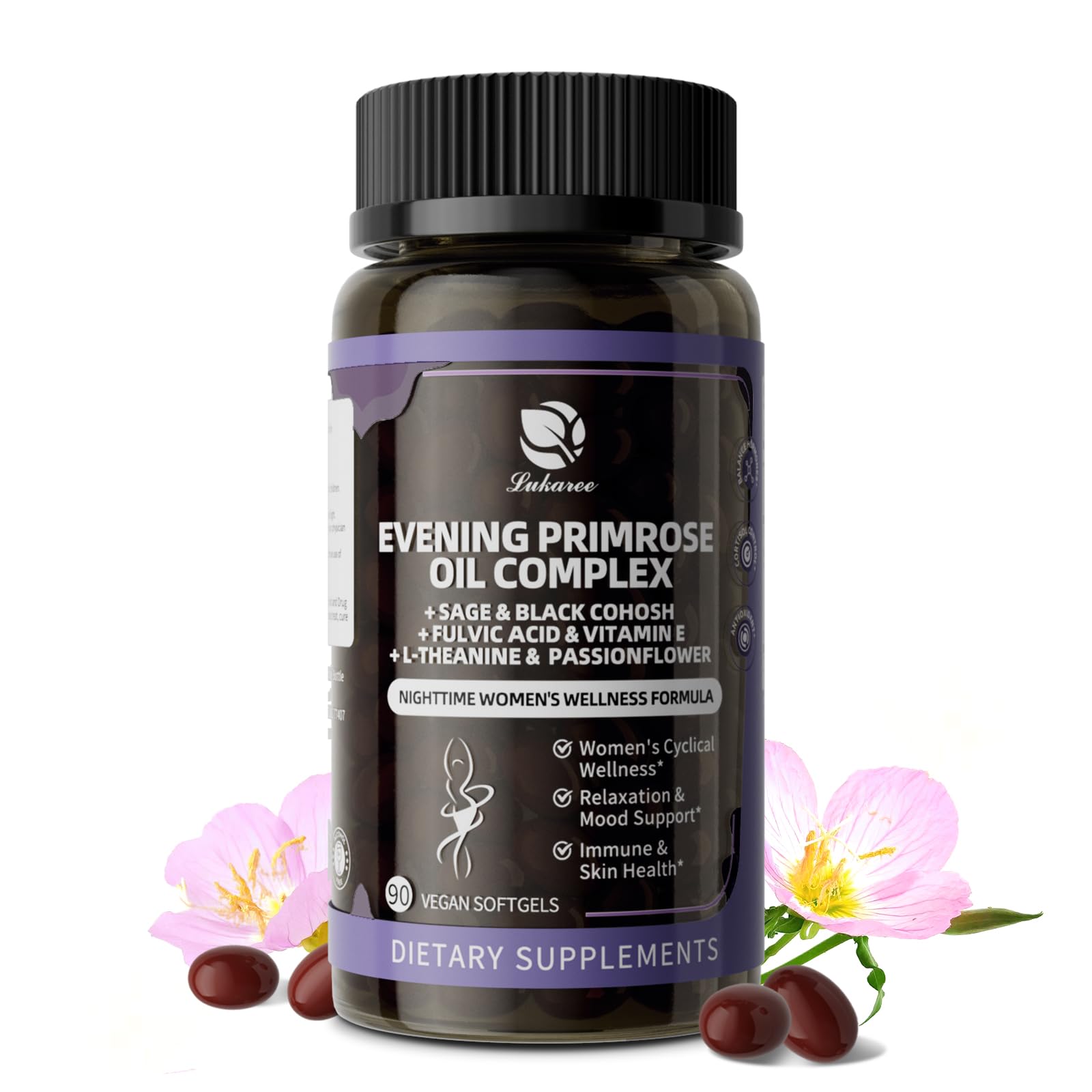 Lukaree Evening Primrose Oil 1000mg Softgel 90 Count