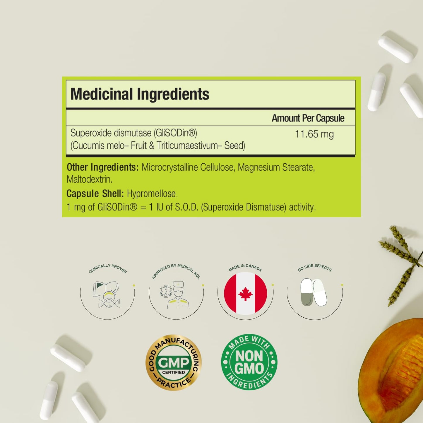 GliSODin Skin Nutrients The Antioxidant Enzyme 60 Capsules