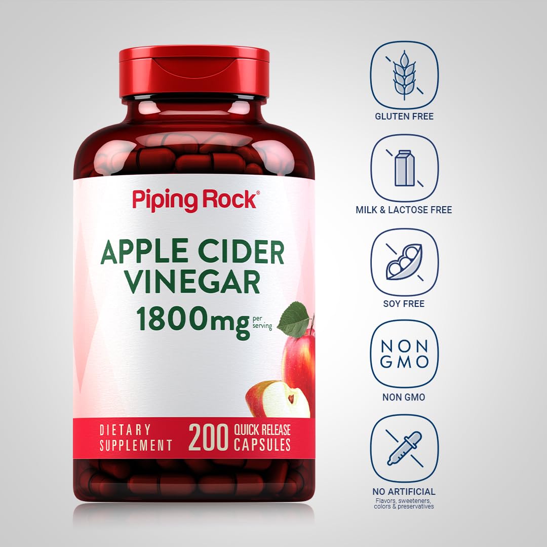 Piping Rock Apple Cider Vinegar Capsules 200 Count