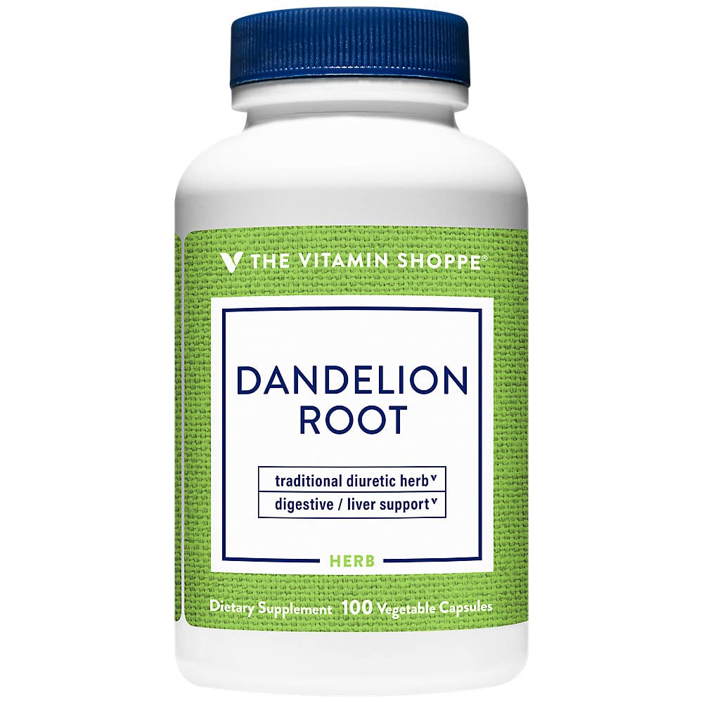 The Vitamin Shoppe Dandelion Root Diuretic Herb for Digestive & Liver Support 100 Capsules