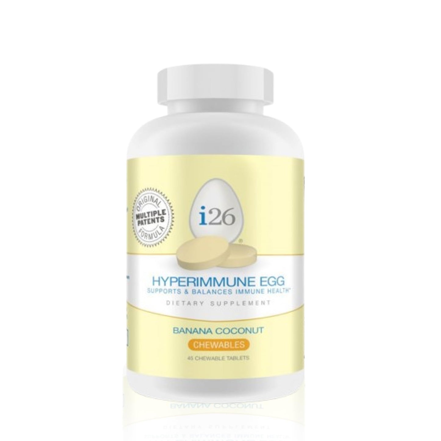 Youngevity i26 Hyperimmune Egg IgY Max Banana Coconut Chewable, 45 Chewable Tablets